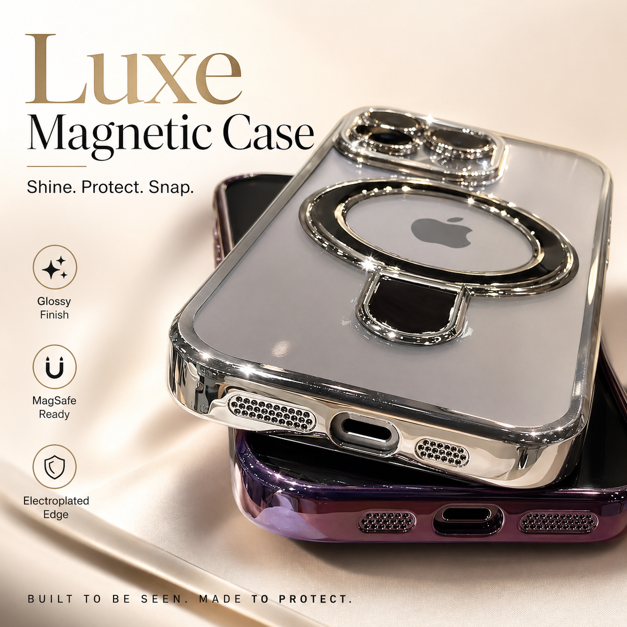 For iPhone 15 Series Magnetic MagSafe Ring Stand Shockproof Case - image 3