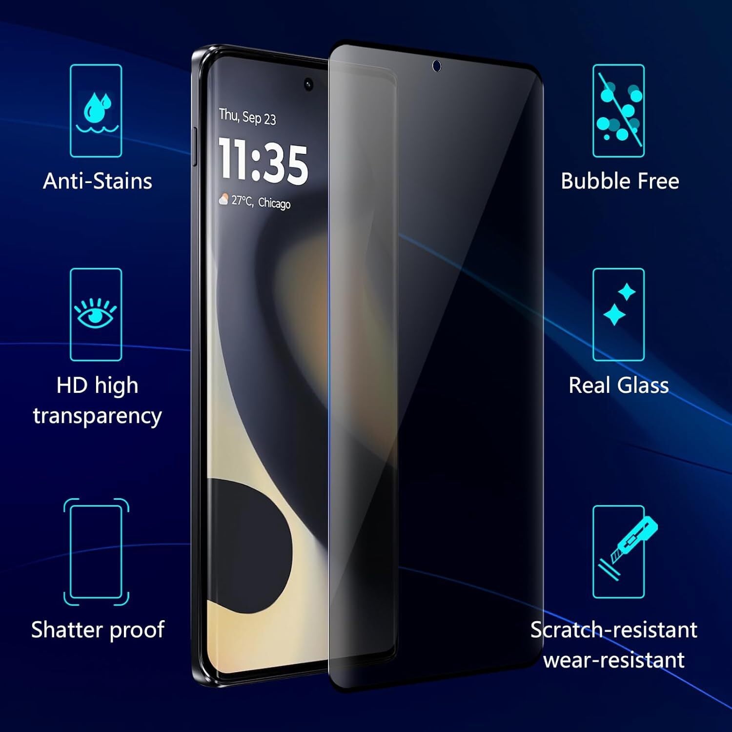 Moto G Series Privacy Tempered Glass Screen Protector - image 3