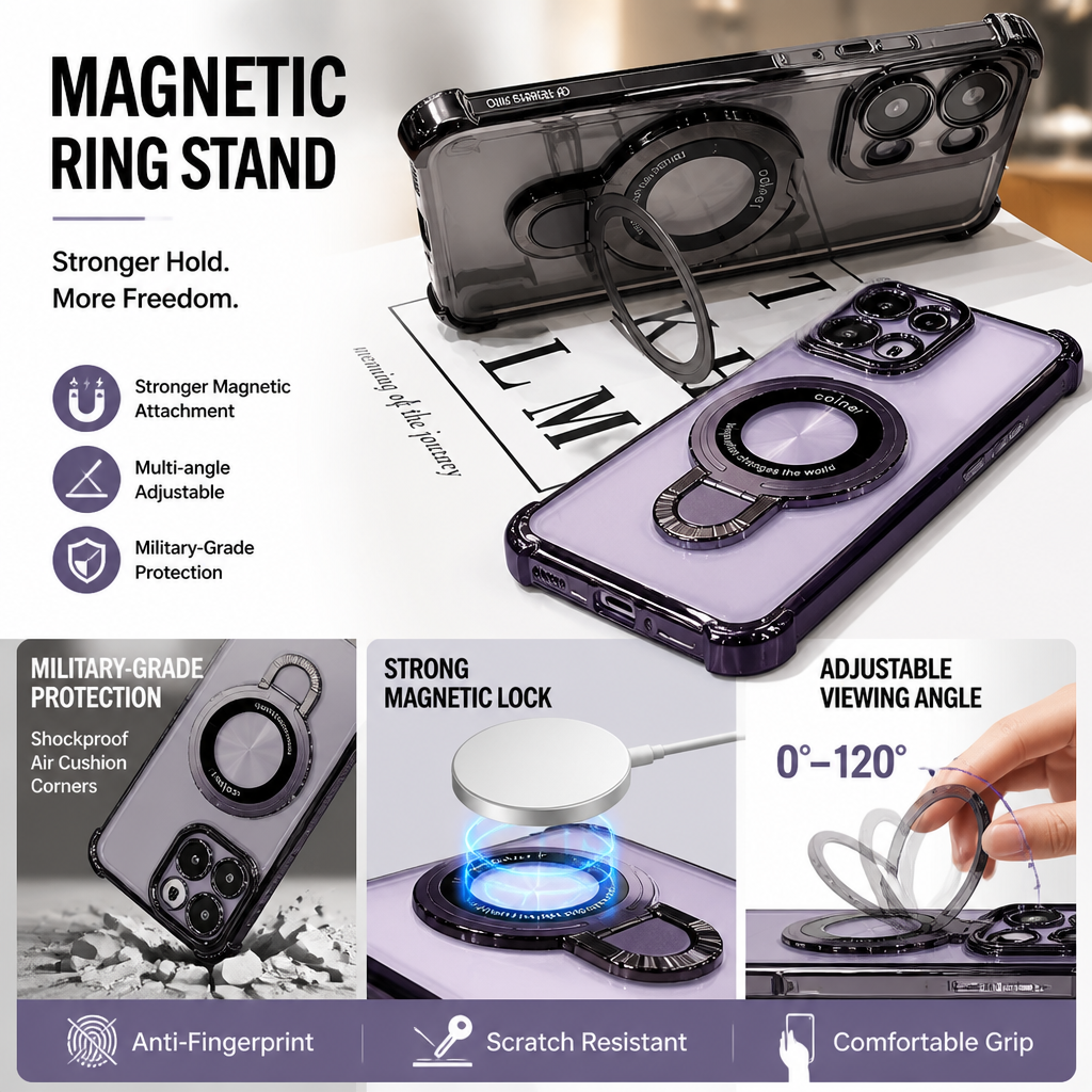 OPPO A Series MagSafe Shockproof Bumper Kickstand Case - image 3