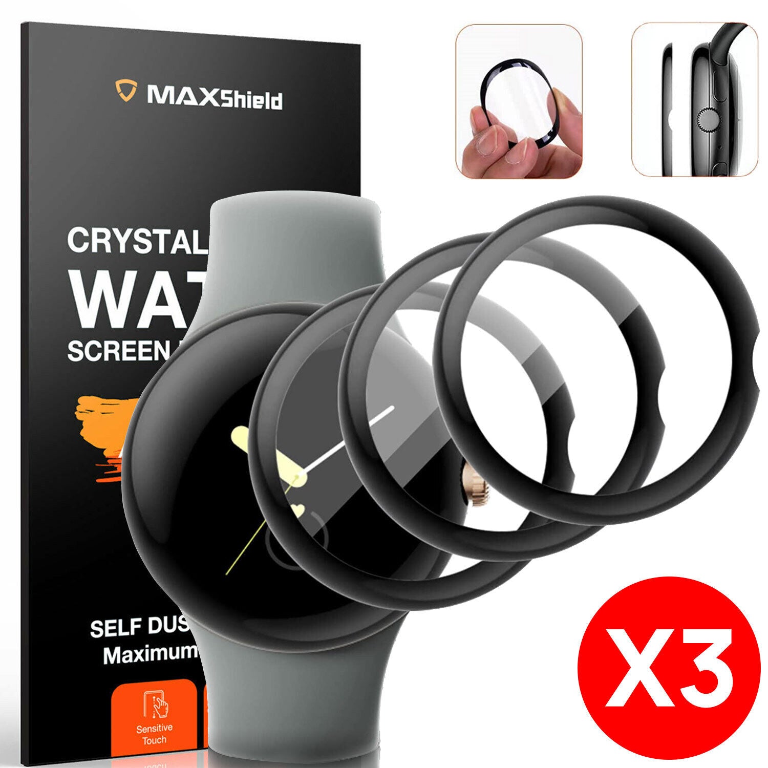 3x For Google Pixel Watch 2 Screen Protector 3D Full Cover Hydrogel Clear Film