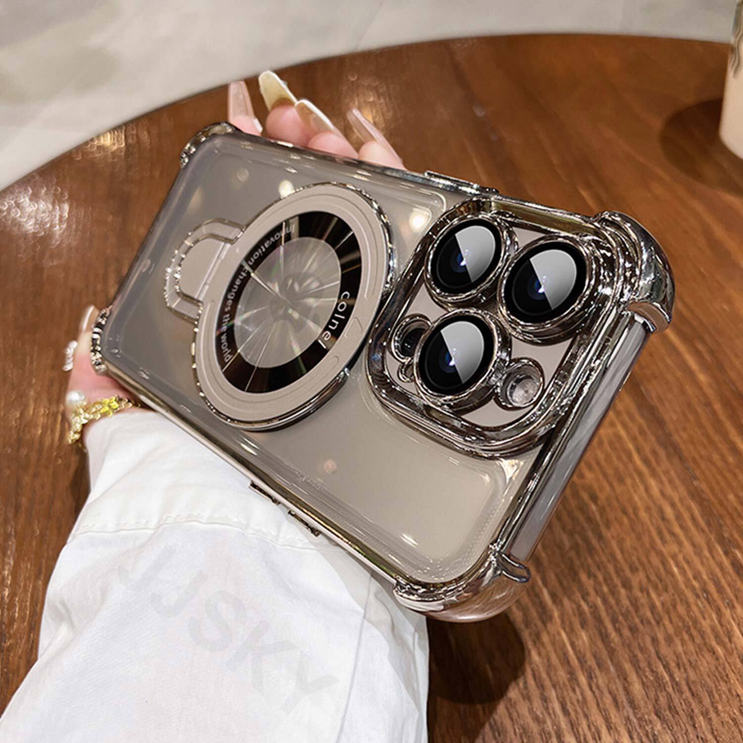 For iPhone 17 Pro Max Air Magnetic Case Clear Shockproof Kickstand Cover