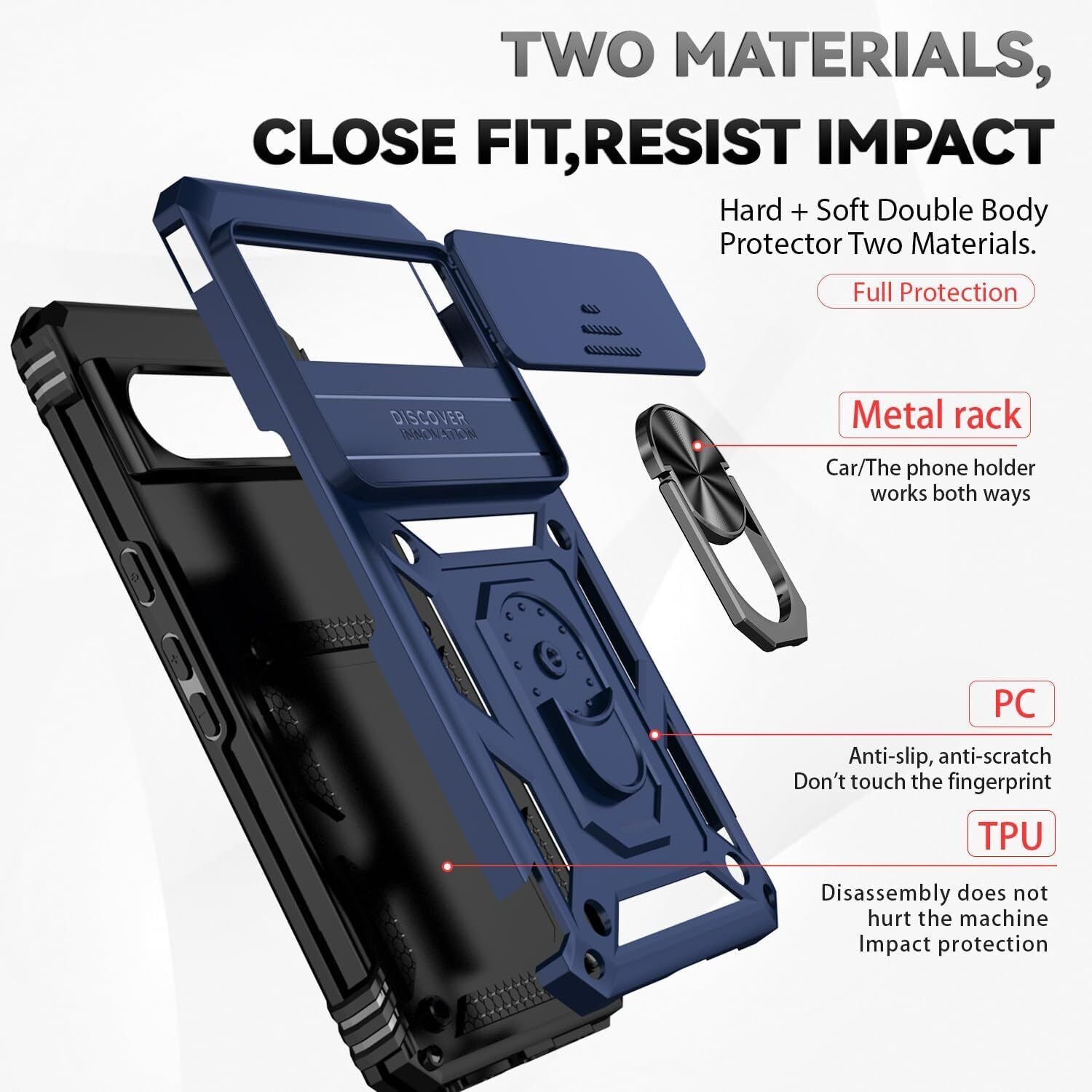 For Google Pixel 9 Pro Case Rugged Shockproof Heavy Duty Ring Cover