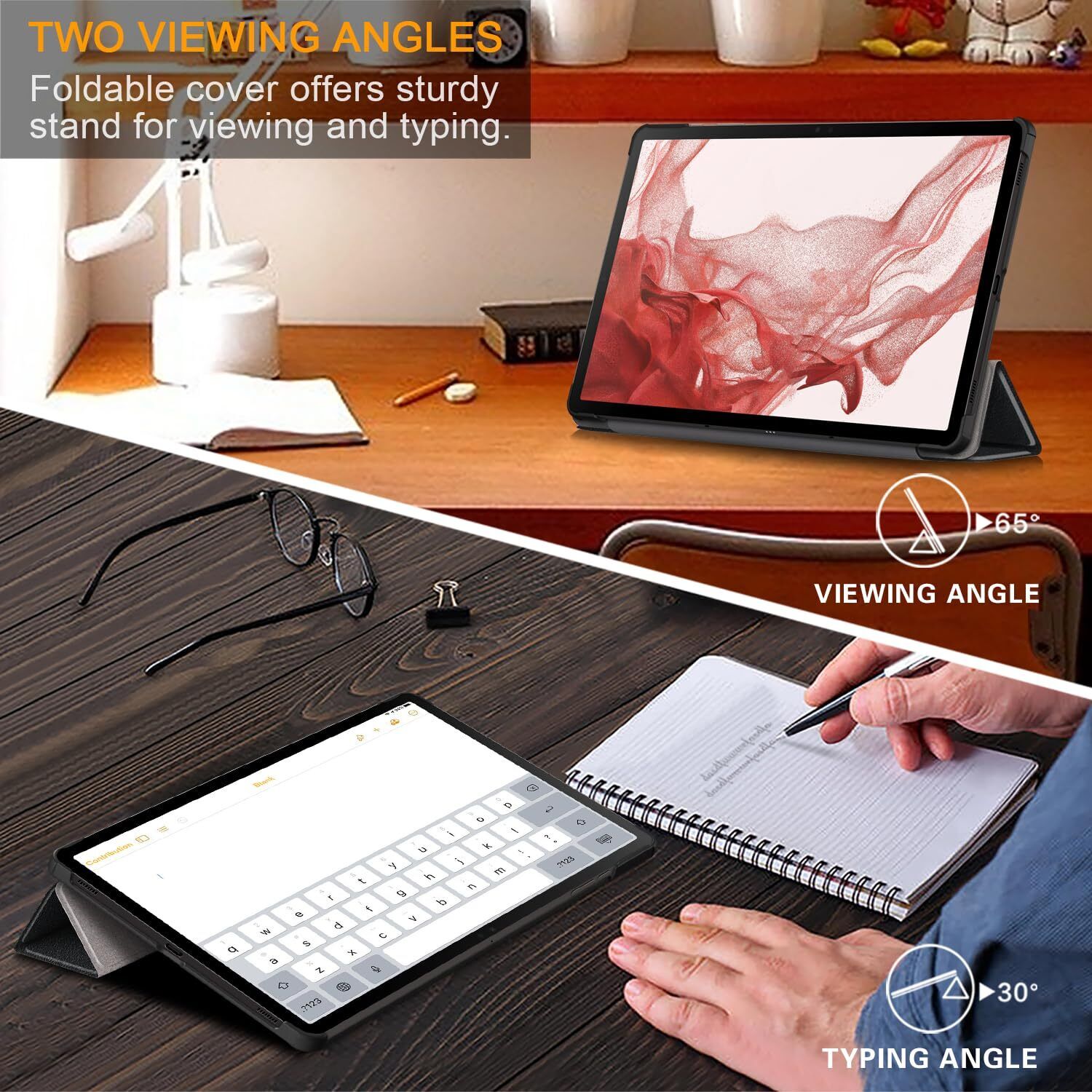 For Galaxy Tab A9 A9Plus Smart Leather Stand Case Cover