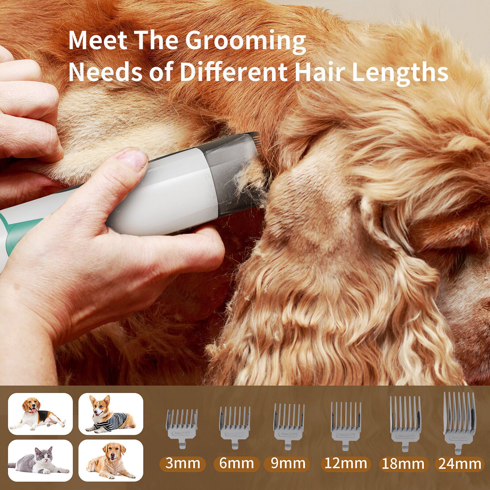 7 IN 1 Pet Dog Grooming Kit Cat Dog Hair Remover Dryer Nail Trimmer Low Noise