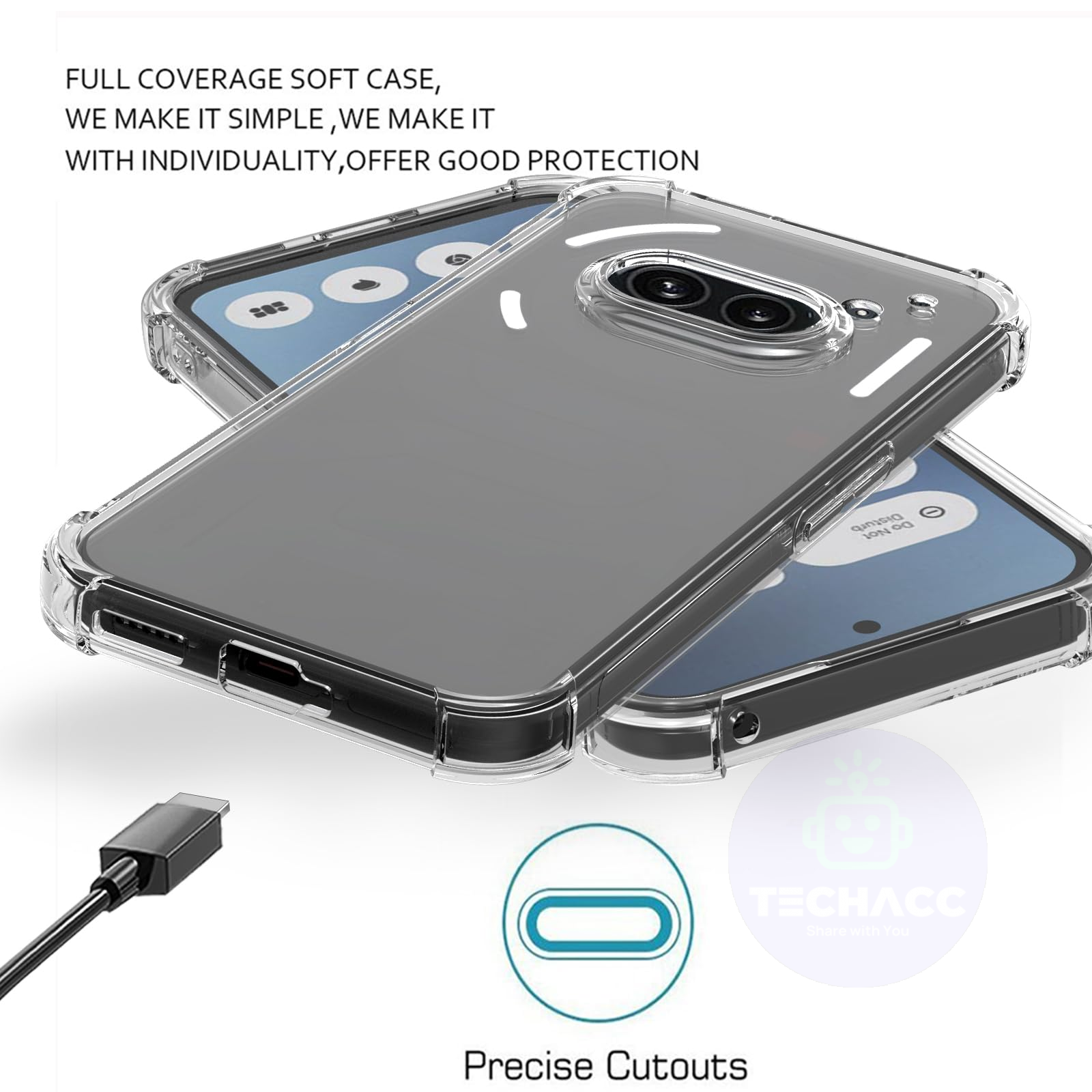 For Nothing Phone (2a) 5G Case Clear Shockproof Slim Cover + Screen Protector AU