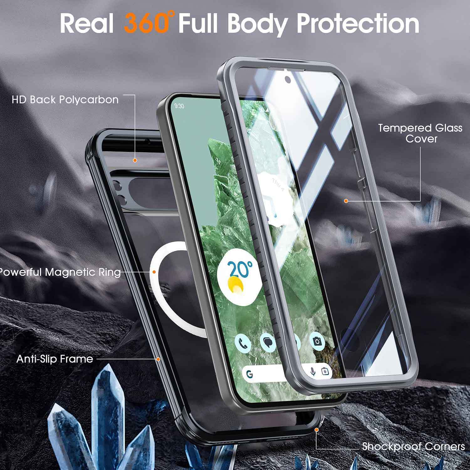 For Google Pixel 9 Pro XL Case Magsafe Magnetic Shockproof 360 Full Cover Cover