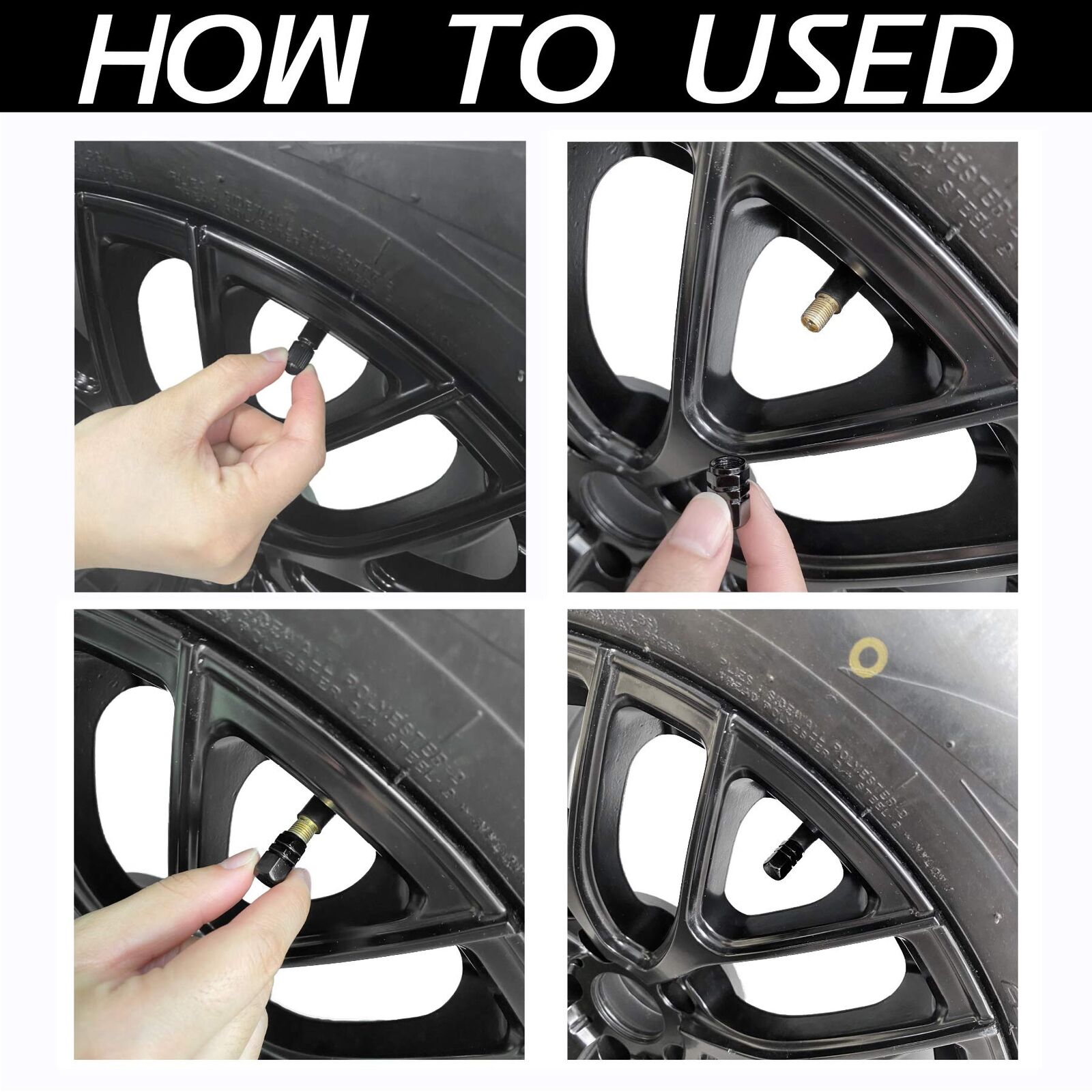 4 Pcs Tyre Valve Caps Stems Wheel Tire Truck Cover Bike Screw Motorbike Dust Air