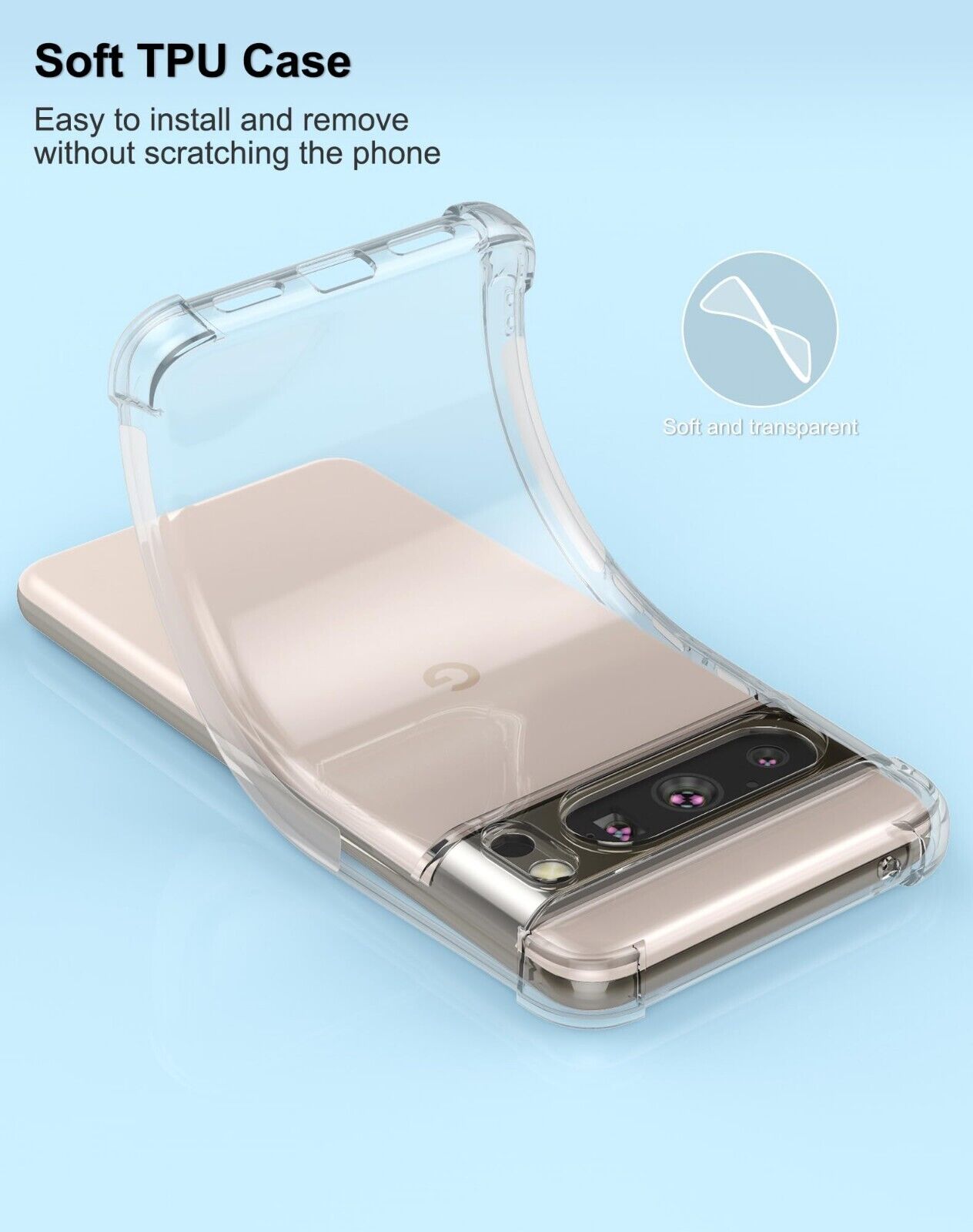 For Google Pixel 9 Pro XL Case Clear Shockproof Bumper Cover