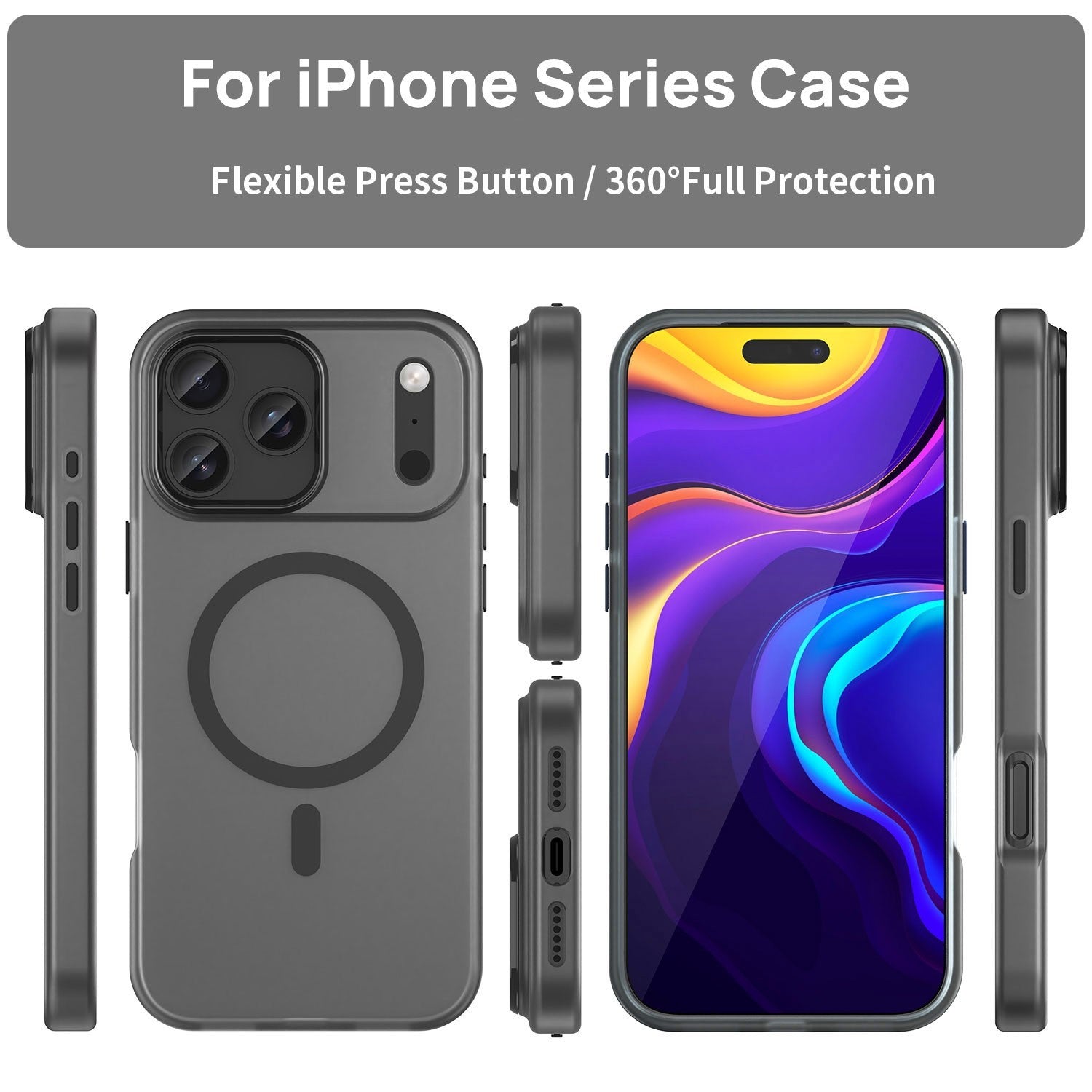 For iPhone 17 Pro Max Air Clear Magnetic Case Matte Shockproof Cover