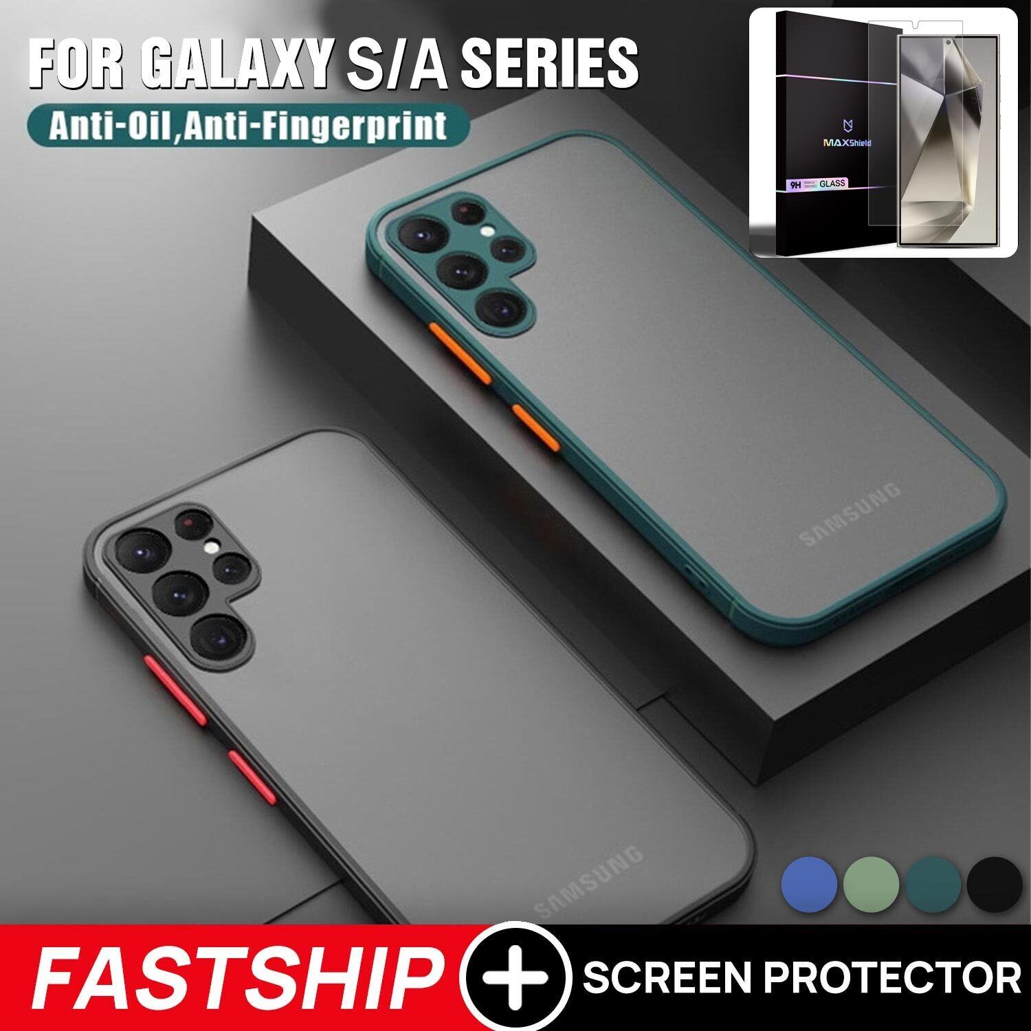 For Samsung S24 Ultra Plus Case Shockproof Armor Matte Bumper