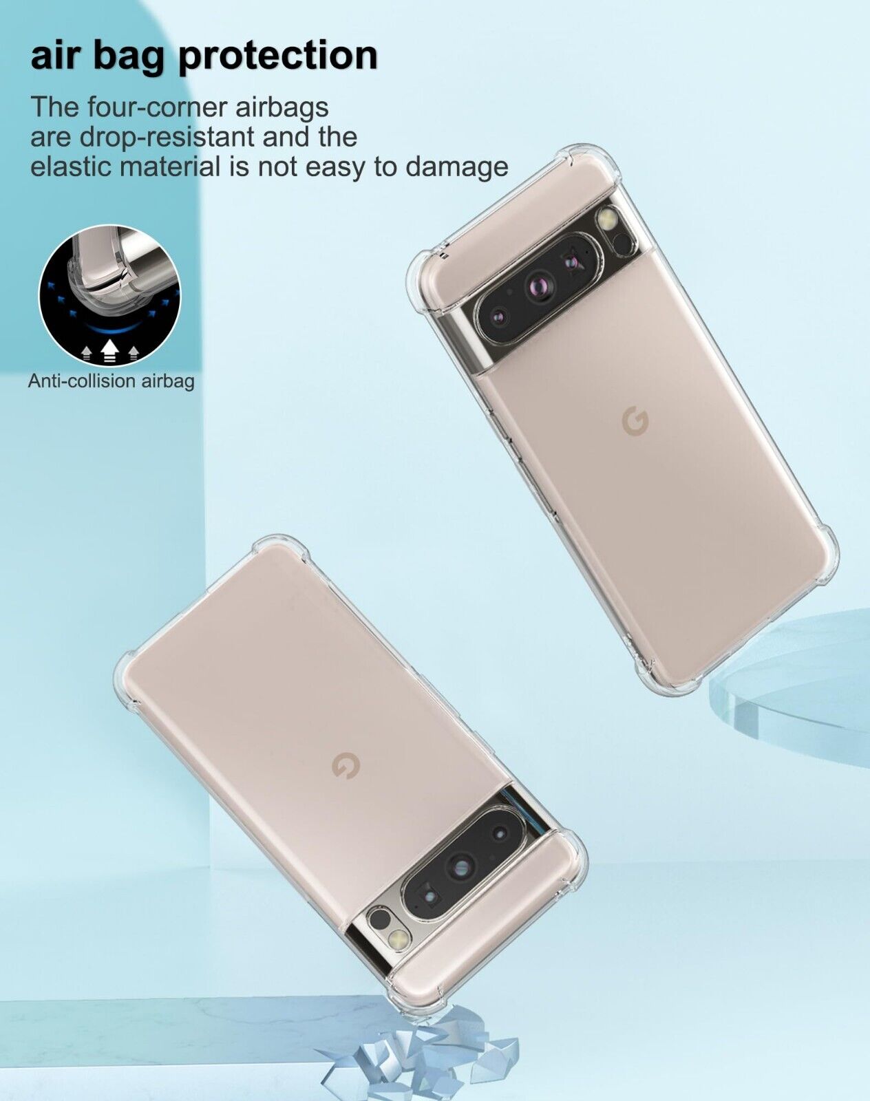 For Google Pixel 9 Pro XL Case Clear Shockproof Bumper Cover
