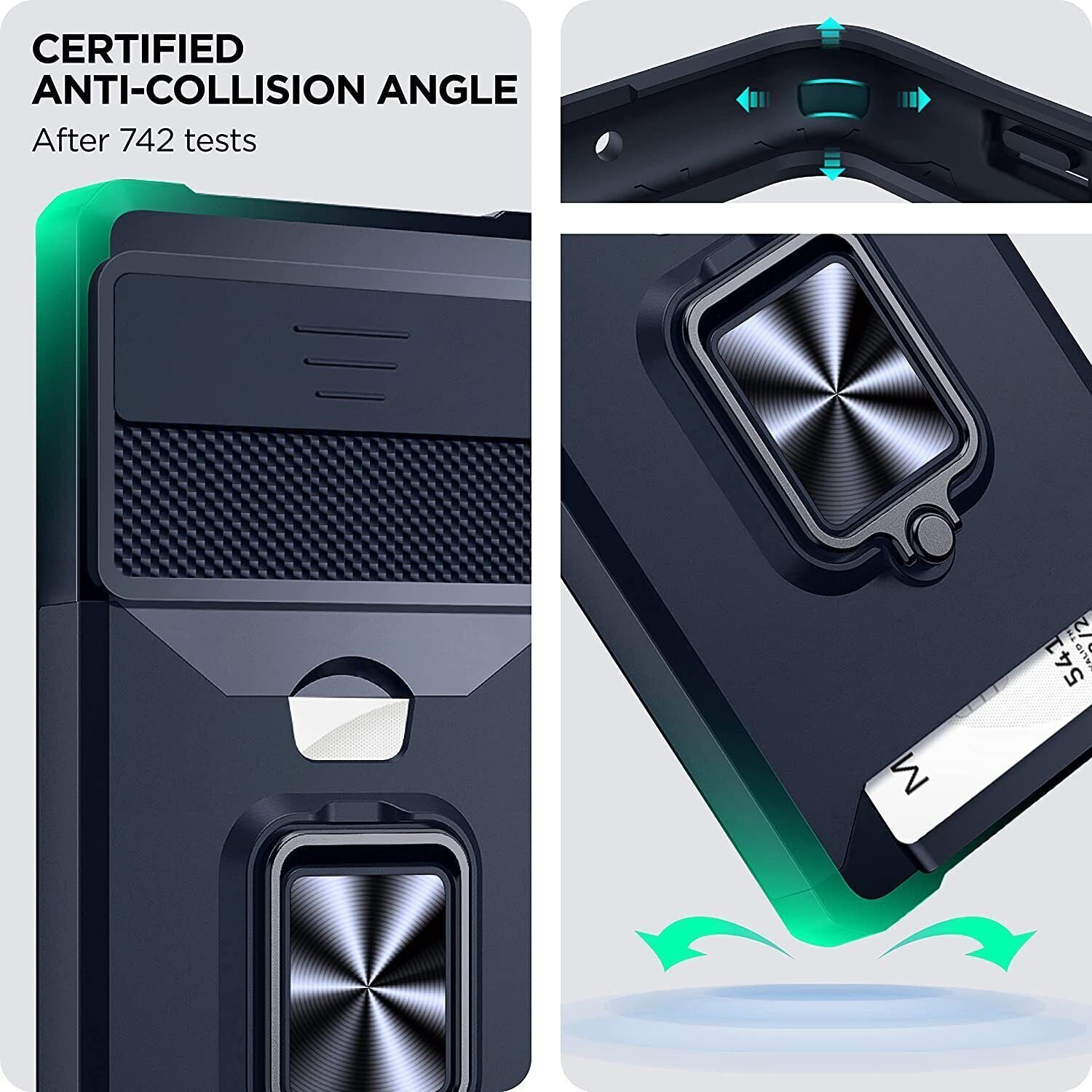 4in1 For Google Pixel 8 Pro Case Shockproof Wallet Card Cover Kickstand