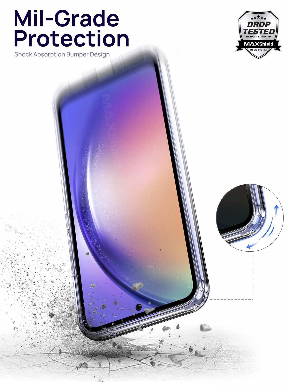 For Samsung Galaxy A05S 4G Case Shockproof Clear Slim Cover