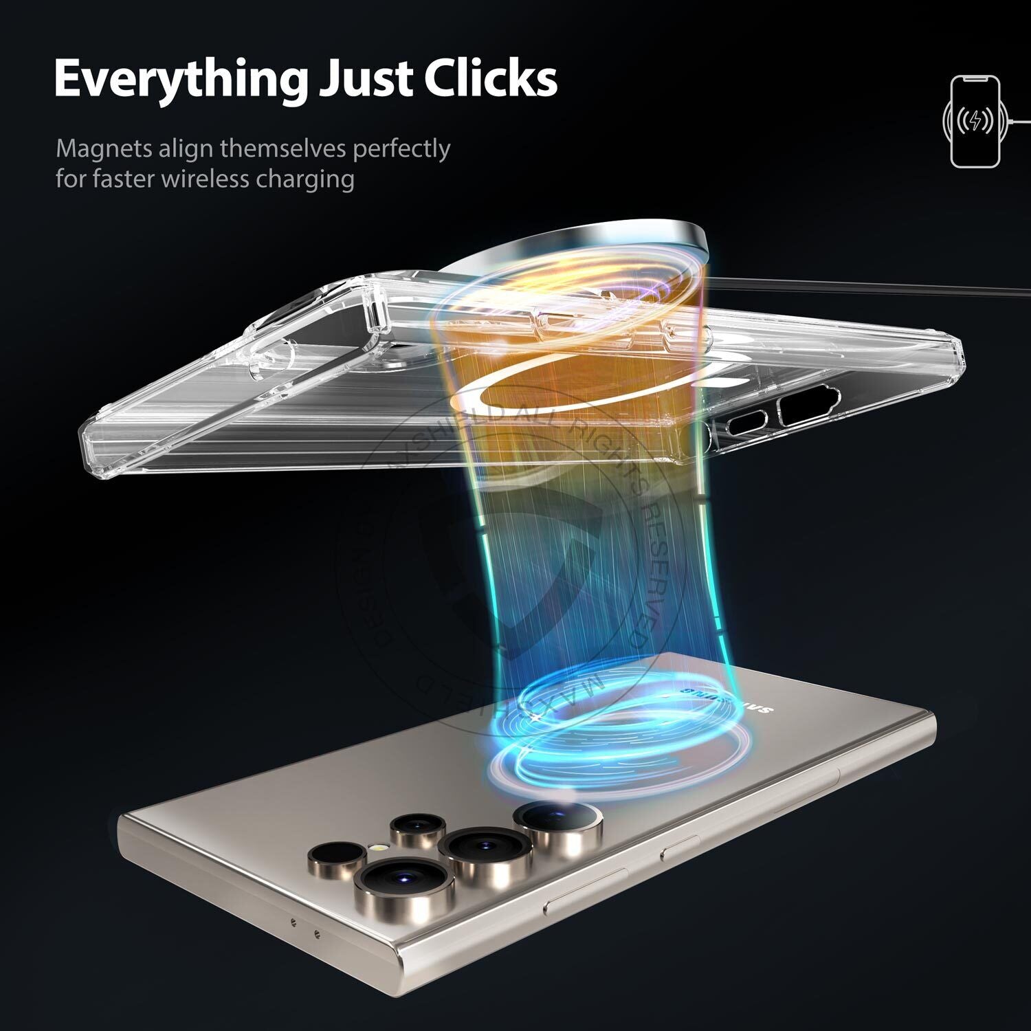 For Samsung S24 Ultra Plus Case Clear Shockproof Magnetic Cover