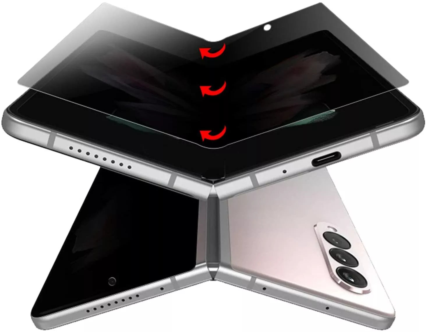 For Galaxy Z Fold Flip 6 5G Anti Spy Tempered Glass Privacy Screen Protector