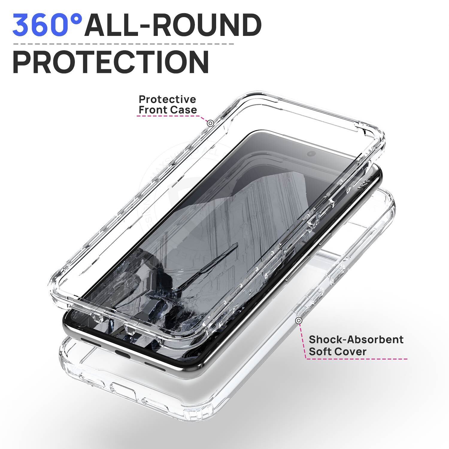 For Google Pixel 9 Pro Case Clear Shockproof Rugged 360 Full Body Cover
