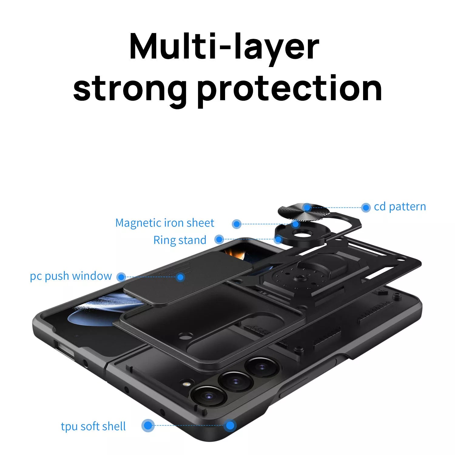 For Samsung Galaxy Z Flip Fold 6 Case Shockproof Rugged Ring Holder Cover