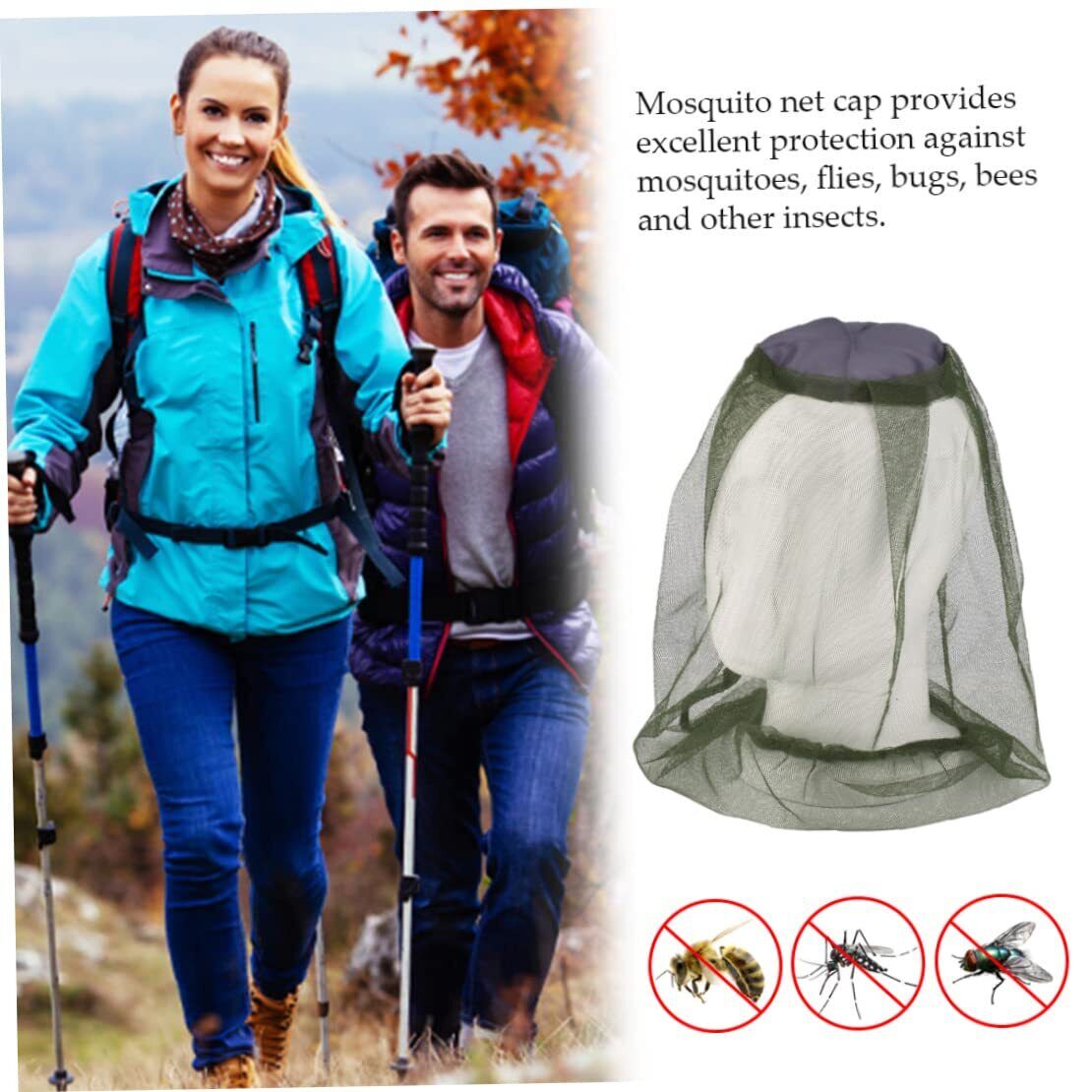 5X Mosquito Head Net Insect Mesh Hat Bee Bug Mozzie Protector Outdoor Fishing