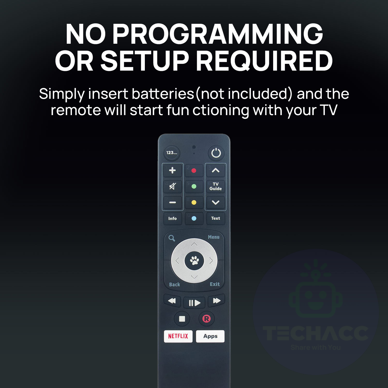 Remote Control For Fetch TV, Fetch Mini 4K, Mighty PVR, Mini & Gen 2 Set Top Box