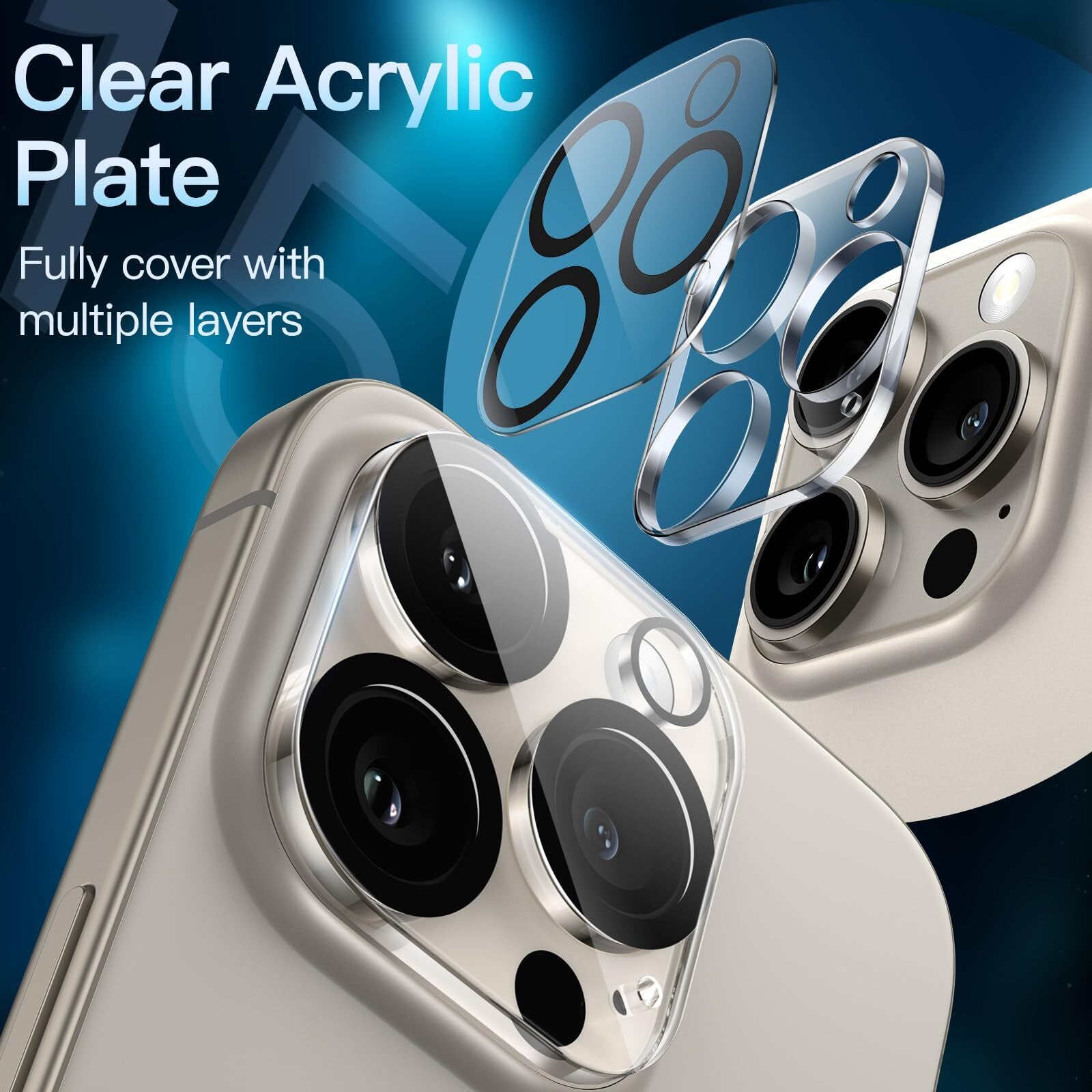 For iPhone 17 Pro Max Camera Lens Clear Glass Screen Protector