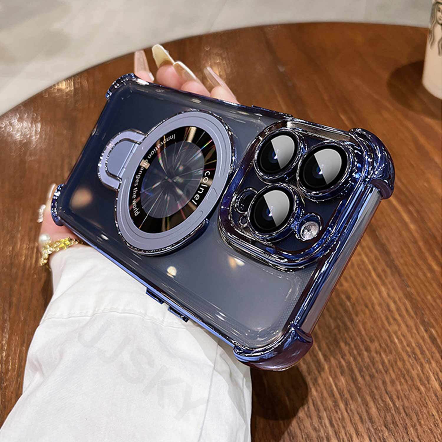 For iPhone 17 Pro Max Air Magnetic Case Clear Shockproof Kickstand Cover