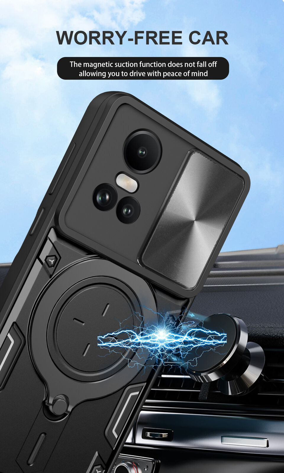 For OPPO Reno 11F 5G Case Shockproof Magnetic Kickstand Cover