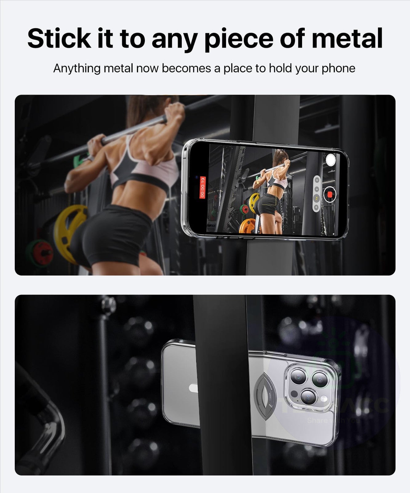 For iPhone 17 Pro Max Air Clear Case Shockproof Magnetic Ring Stand Cover