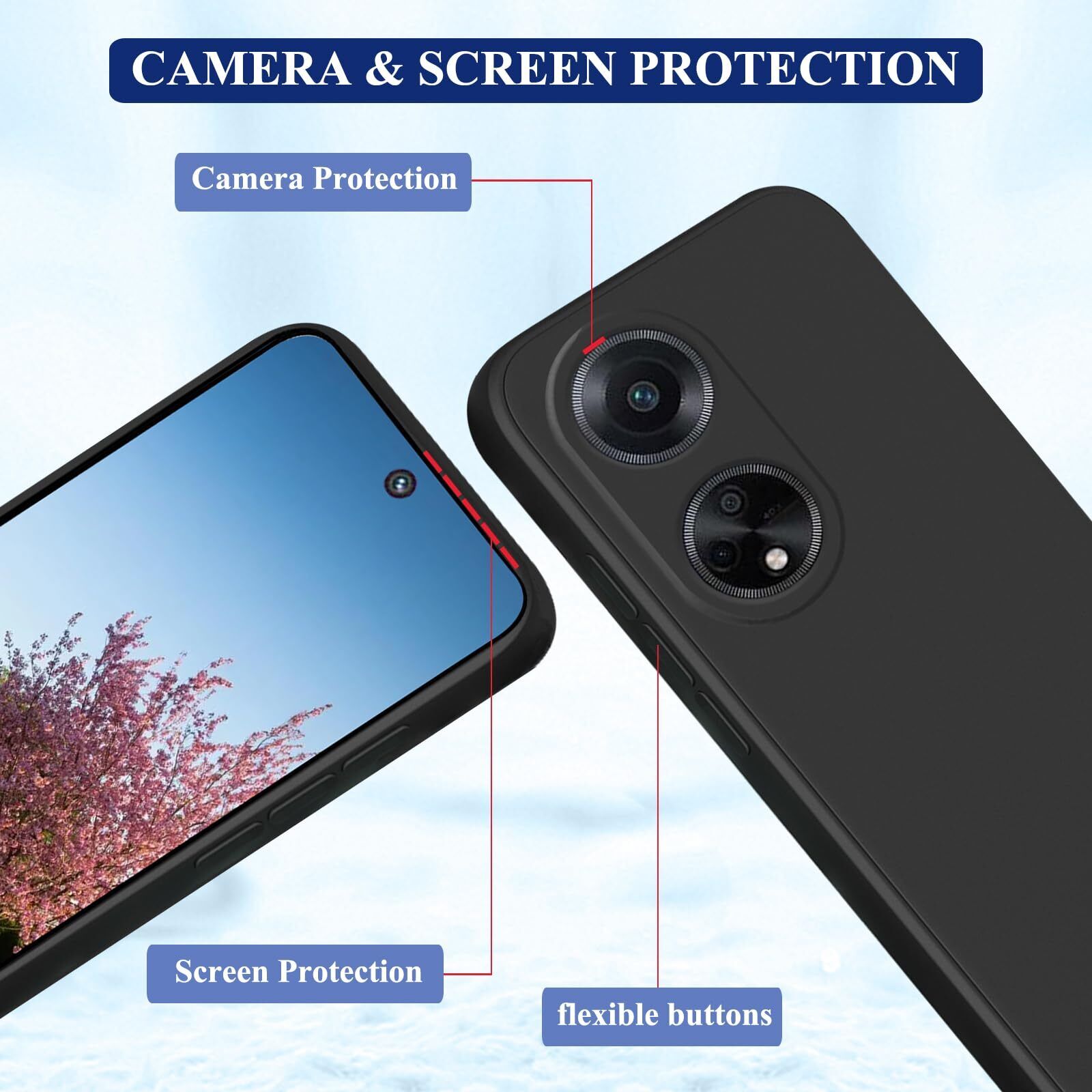 For OPPO A98 A17 A78 A38 A58 Reno 10 5G Case Rugged Shockproof Silicone Cover