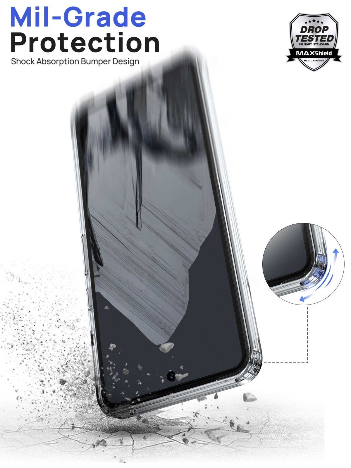 For Google Pixel 9 Pro Case Clear Shockproof Cover Screen Protector
