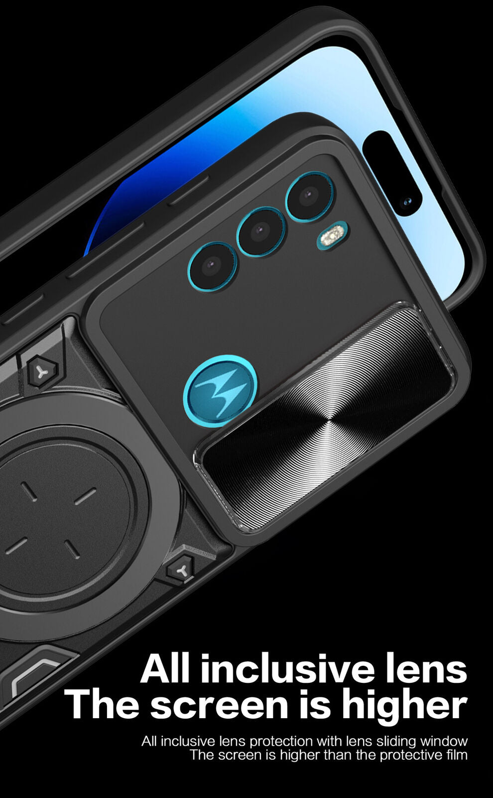 For Motorola Edge 30 40 G54 G84 5G E13 Case Shockproof Magnetic Kickstand Cover