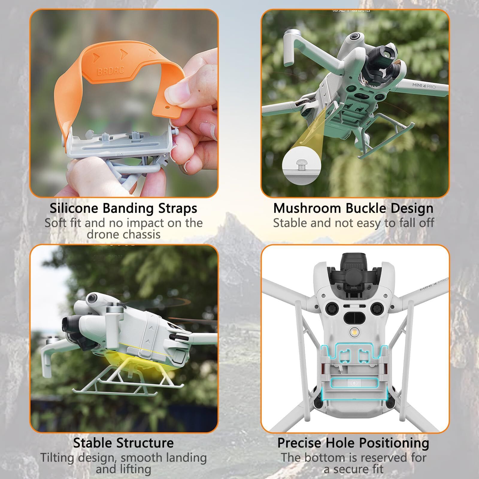 Foldable Extended Landing Gear For DJI Mini 4 Pro Drone Accessories