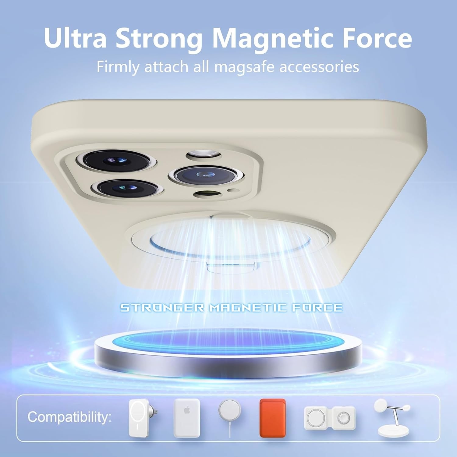 For iPhone 17 Pro Max Air Shockproof Magsafe Silicone Case Kickstand Cover