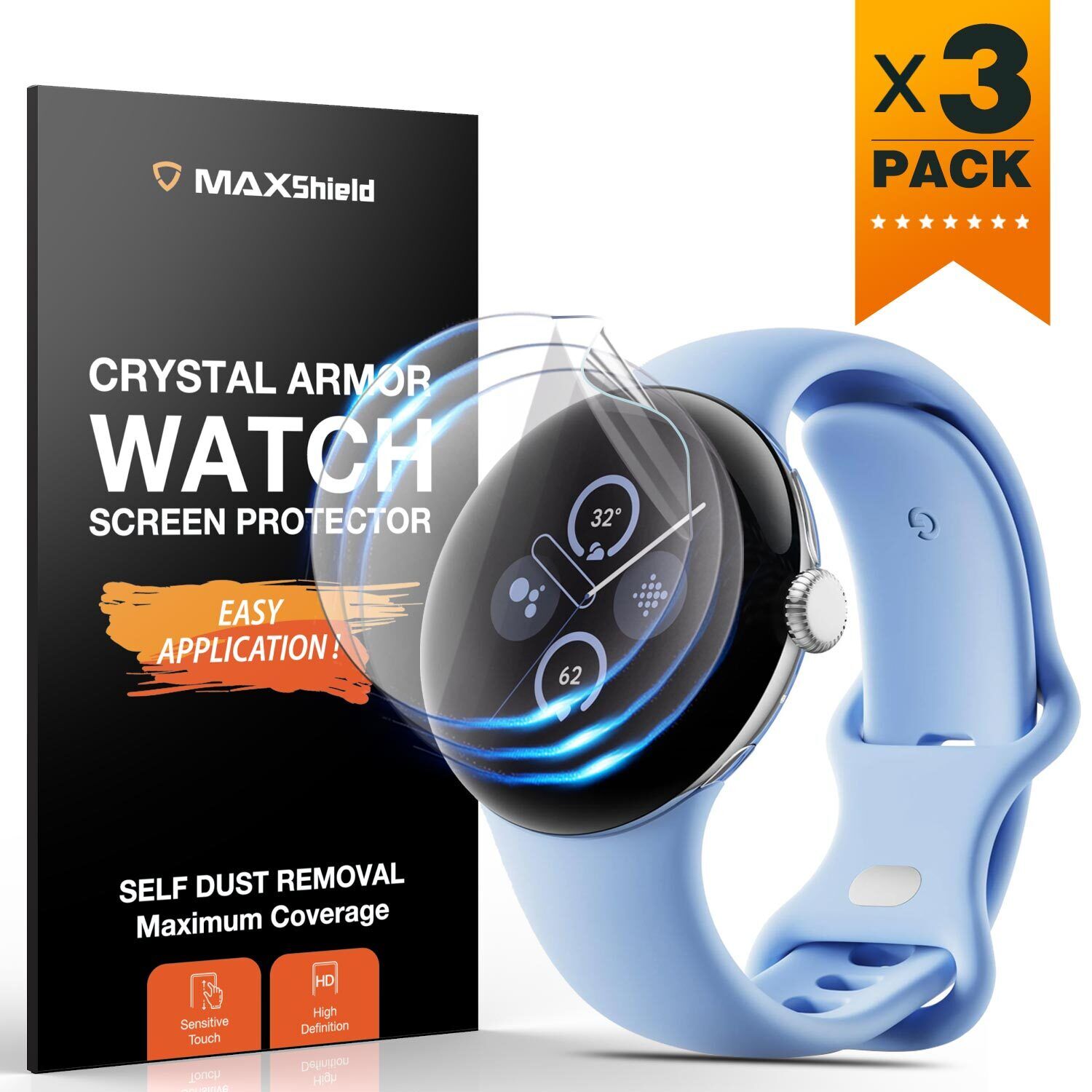 3x For Google Pixel Watch 2 Screen Protector Hydrogel Full Coverage Clear Film