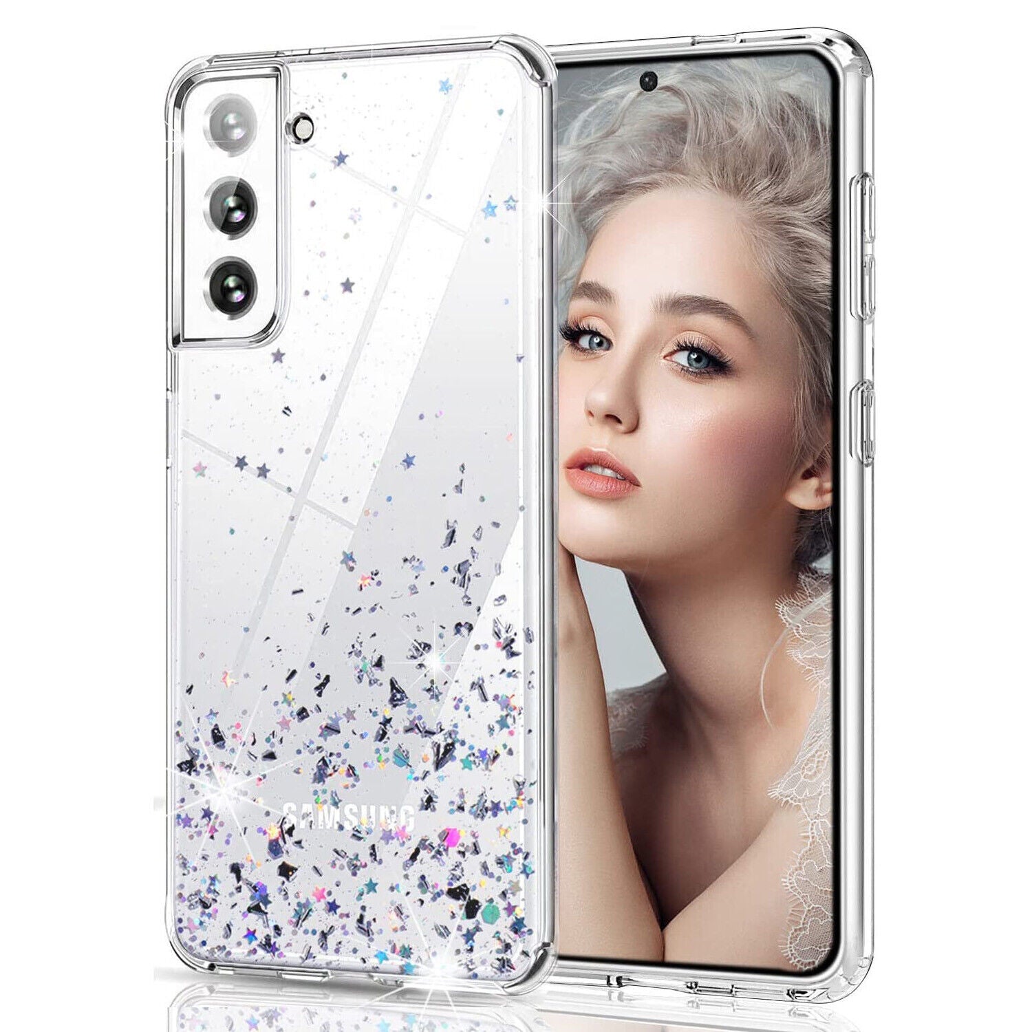 For Samsung S24 Plus Ultra Clear Case Shockproof Bling Cover