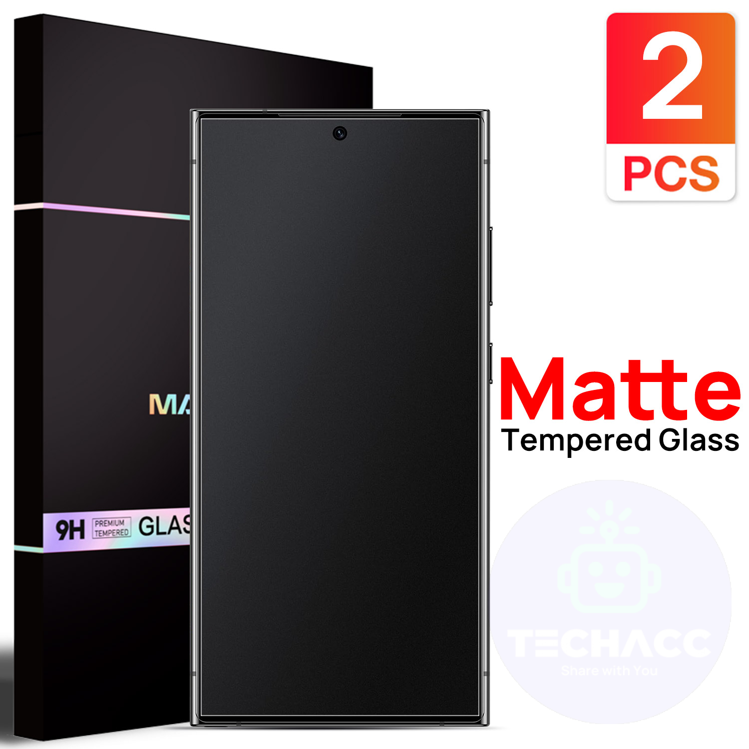 2xFor Samsung A15 A54 Matte Tempered Glass Screen Protector