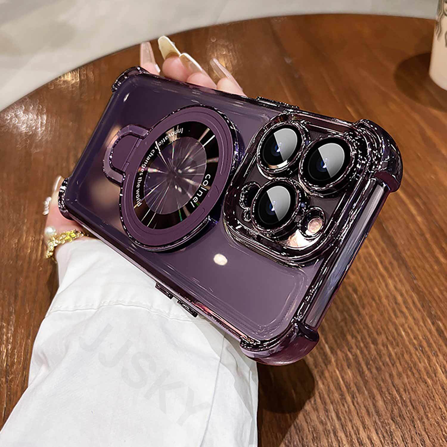 For iPhone 17 Pro Max Air Magnetic Case Clear Shockproof Kickstand Cover