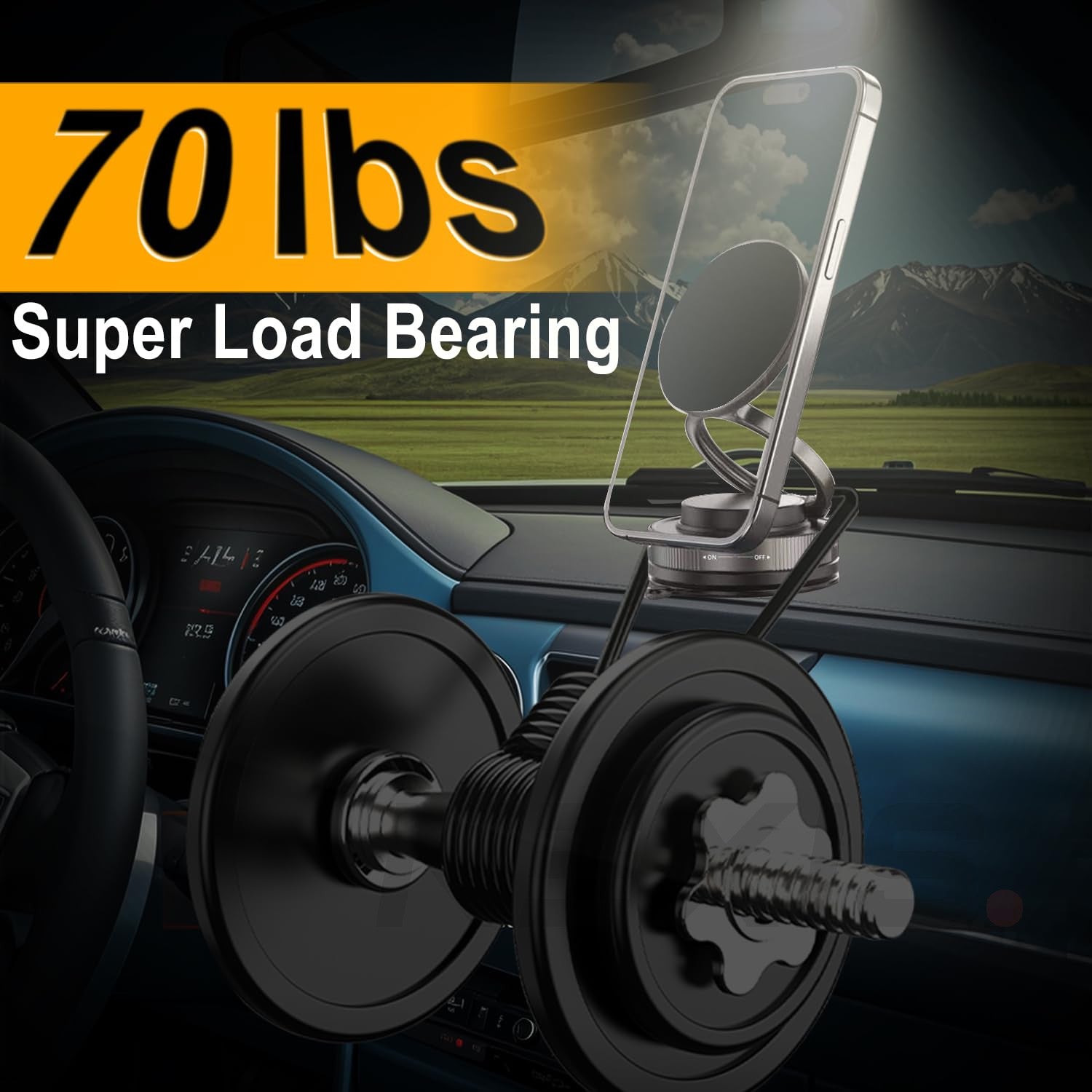 2025 NEW Vacuum Magnetic Suction Cup Phone Holder Car Mount Foldable 360° Stand