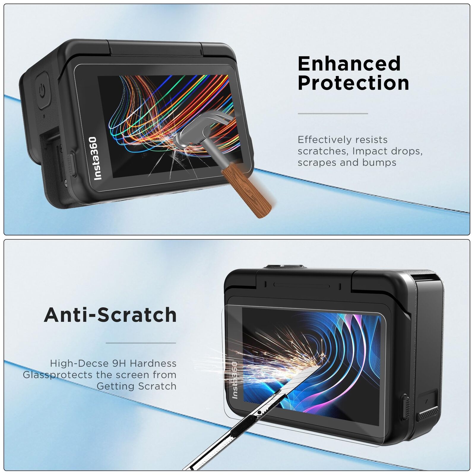 For Insta 360 ACE Pro ONE RS Go 3 Tempered Glass Screen Camera Protector