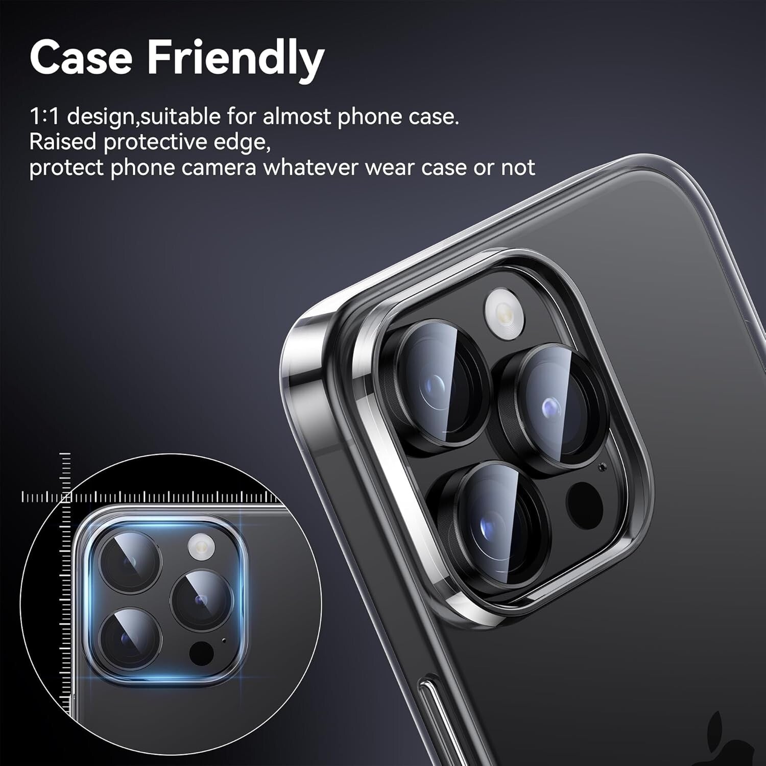 MAXSHIELD For iPhone 17 Pro Max Metal Ring Camera Lens Protector