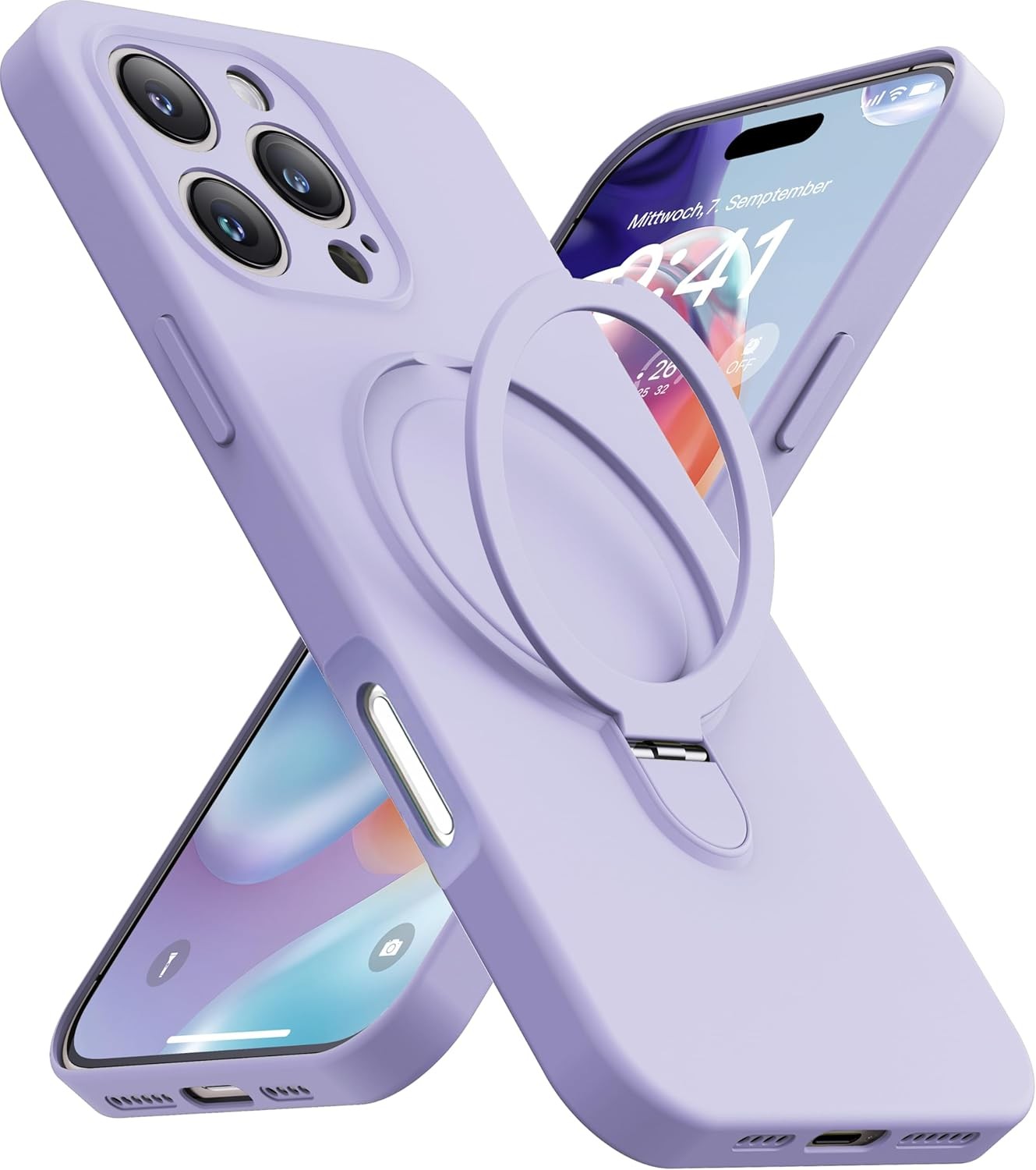 For iPhone 17 Pro Max Air Shockproof Magsafe Silicone Case Kickstand Cover