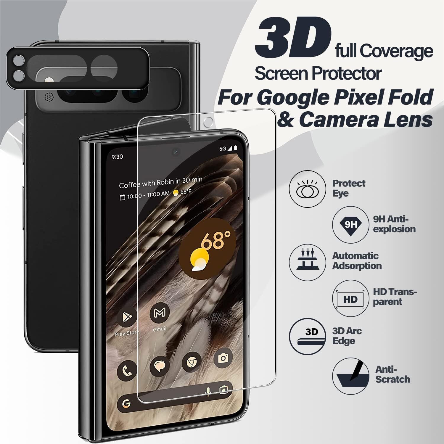 For Google Pixel 10 Pro Fold Hydrogel Tempered Glass Screen Camera Protector