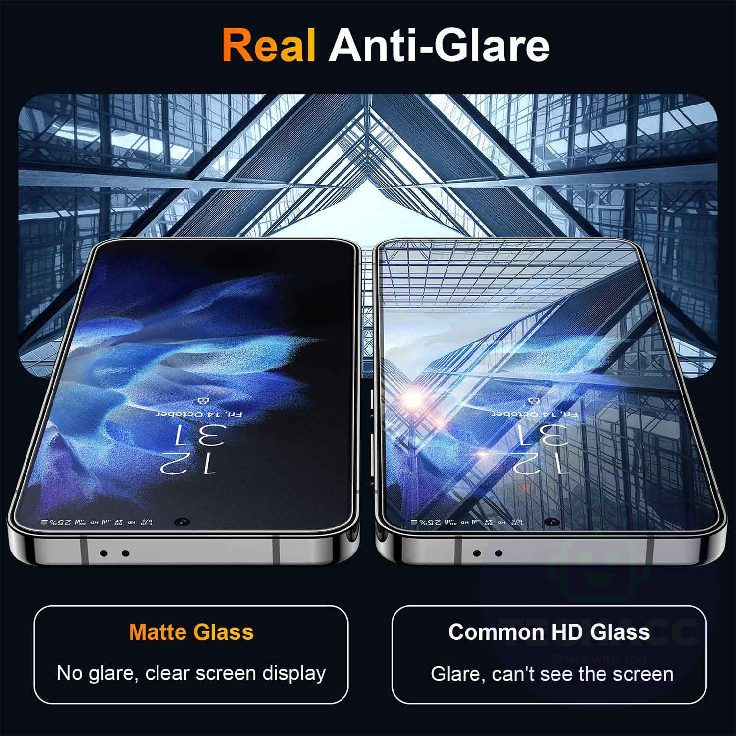 2xFor Samsung A15 A54 Matte Tempered Glass Screen Protector