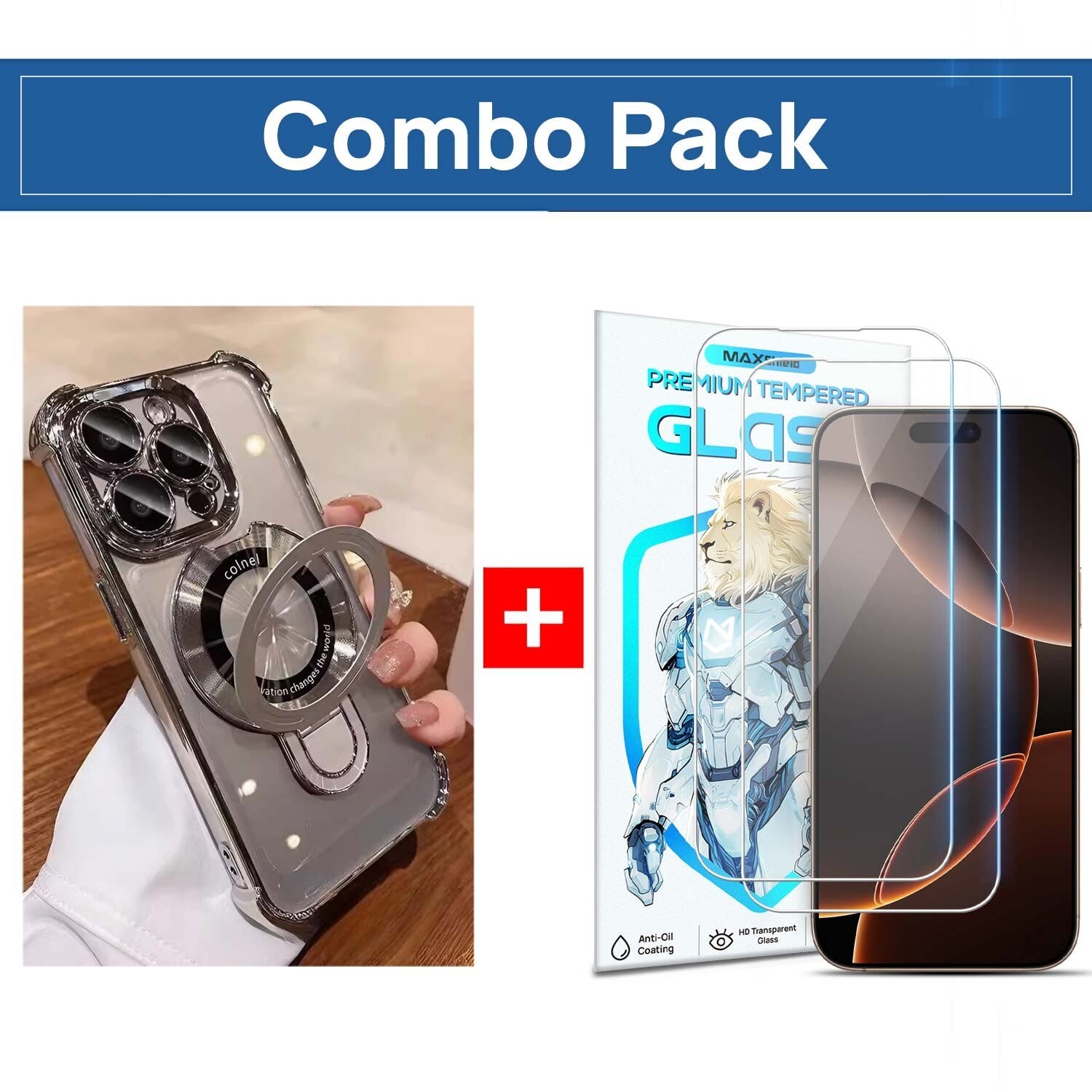 For iPhone 17 Pro Max Air Magnetic Case Clear Shockproof Kickstand Cover