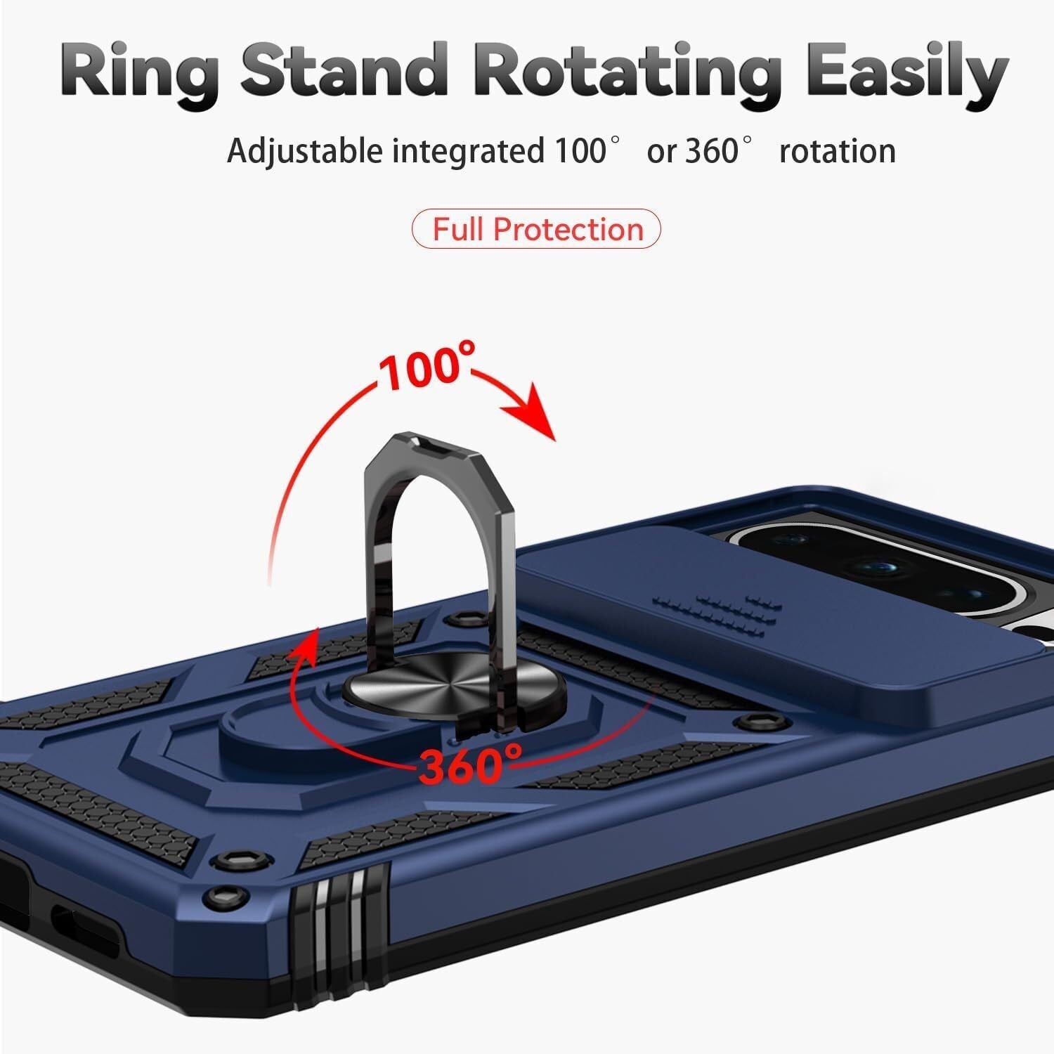 For Google Pixel 9 Pro Case Rugged Shockproof Heavy Duty Ring Cover