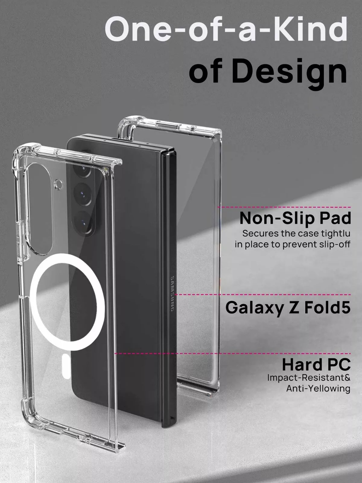 For Samsung Galaxy Z Fold 6 Flip 6 Case Magnetic Clear Shockproof Cover