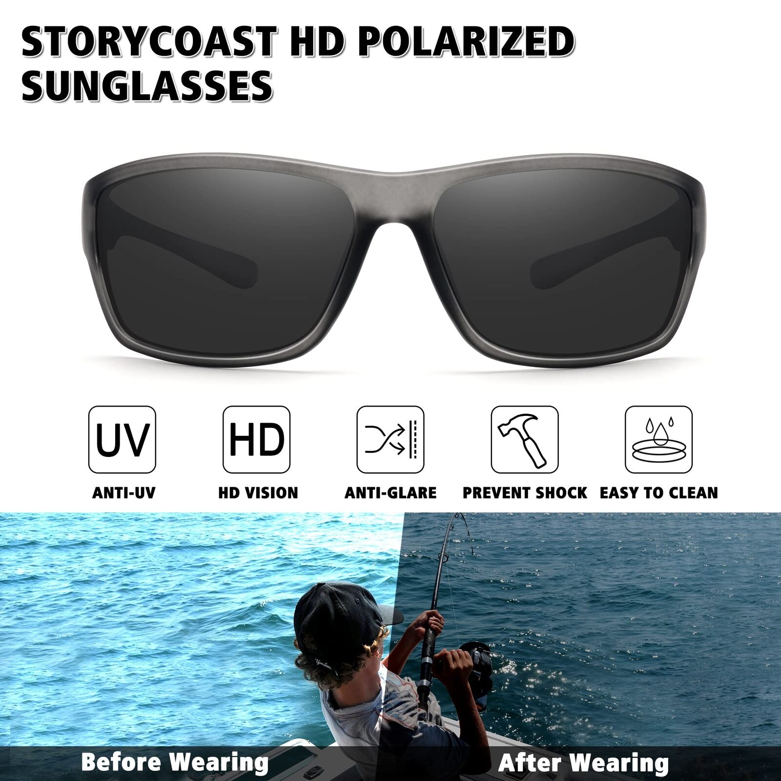 Men Polarized Sunglasses UV400 Glasses Fishing Sports Driving Cycling Eyewear
