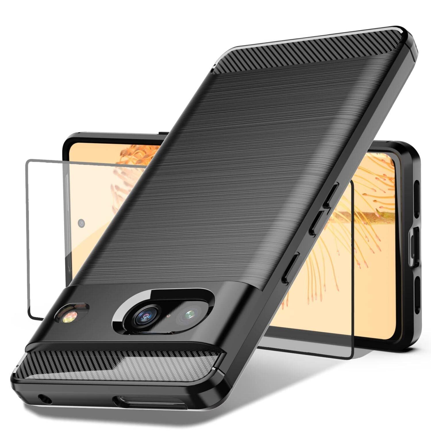 For Google Pixel 8 Pro Case Shockproof Carbon Fiber Heavy Duty Cover