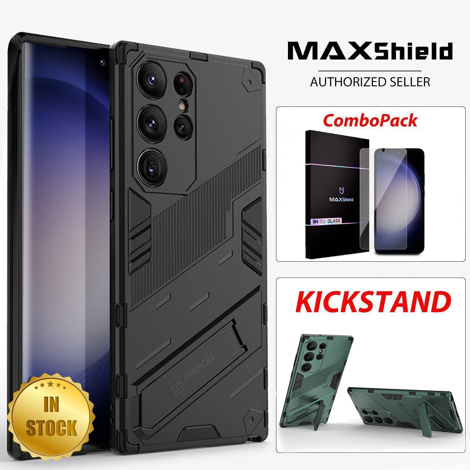 For Samsung S24 Ultra Plus 5G Case Shockproof Heavy Duty Stand Cover