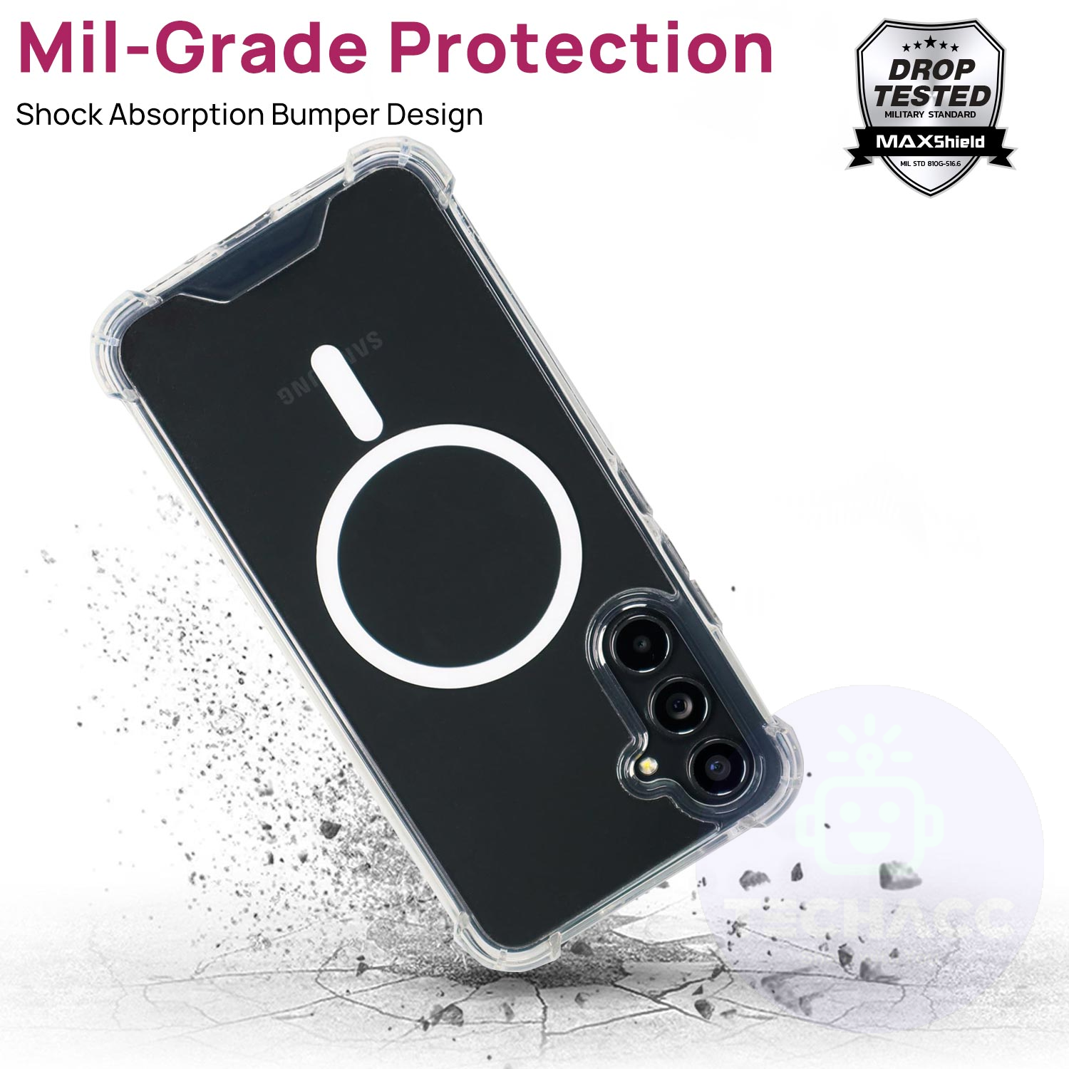 For Samsung A15 A35 A55 A34 A54 A23 5G Case Clear Shockproof Magnetic Cover