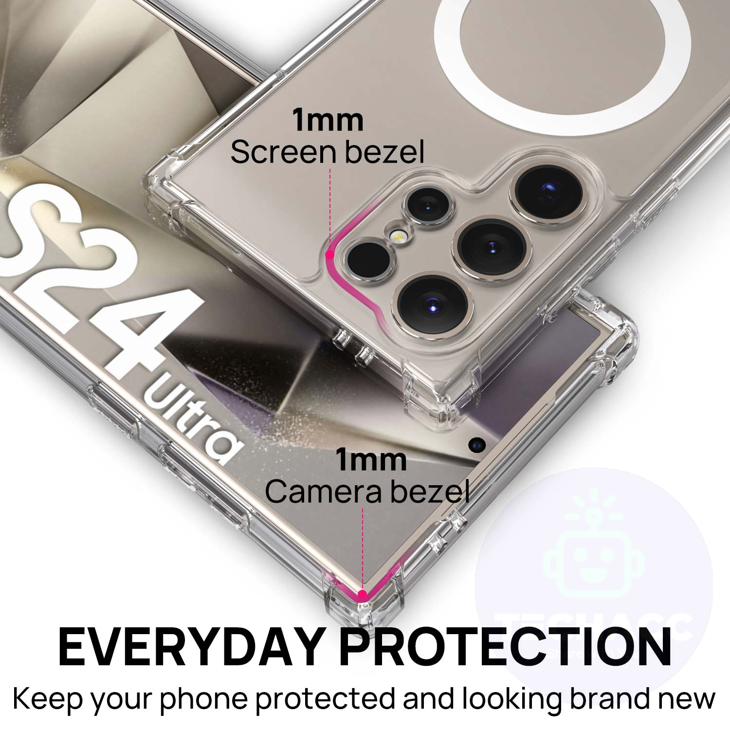 For Samsung Galaxy S24 Ultra Plus Case Clear Shockproof Magnetic Cover